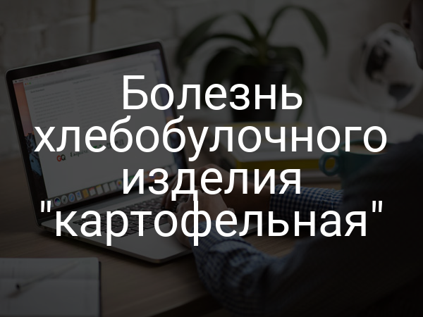 Болезнь хлебобулочного изделия "картофельная"