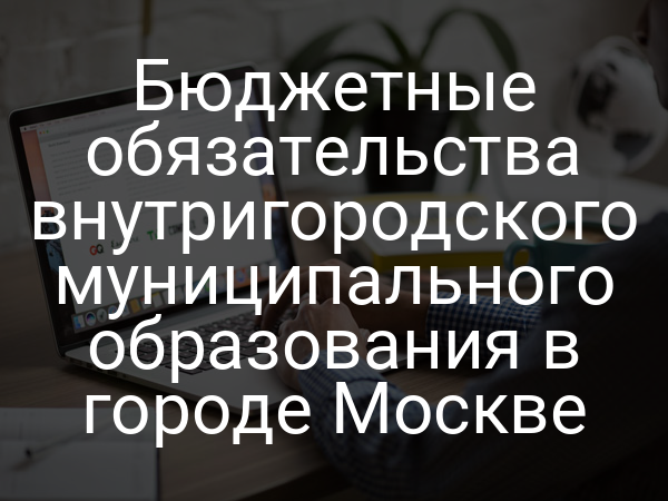 Бюджетные обязательства внутригородского муниципального образования в городе Москве