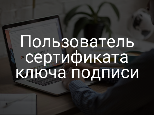 Пользователь сертификата ключа подписи