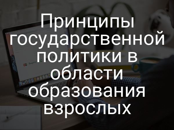 Принципы государственной политики в области образования взрослых