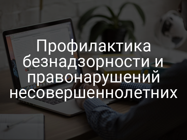 Профилактика безнадзорности и правонарушений несовершеннолетних