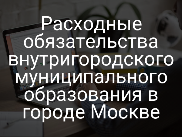 Расходные обязательства внутригородского муниципального образования в городе Москве