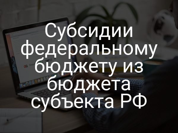 Субсидии федеральному бюджету из бюджета субъекта РФ