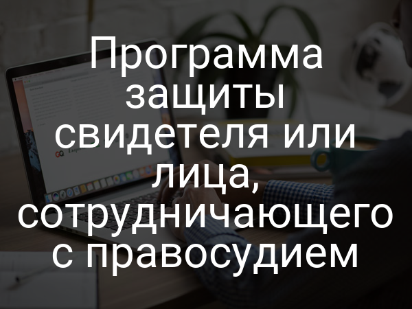 Программа защиты свидетеля или лица, сотрудничающего с правосудием