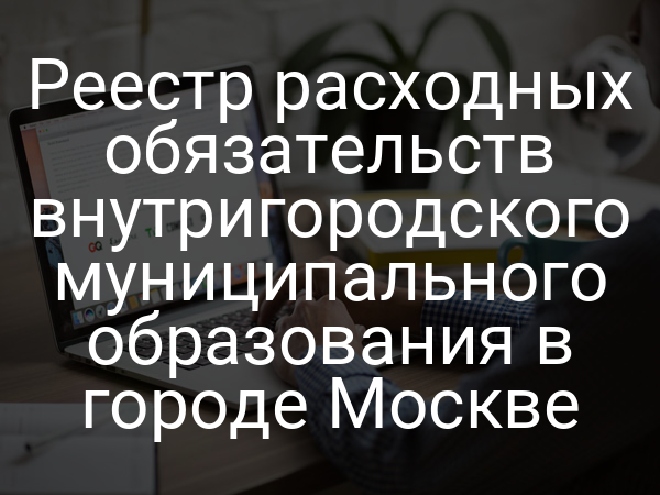 Реестр расходных обязательств внутригородского муниципального образования в городе Москве