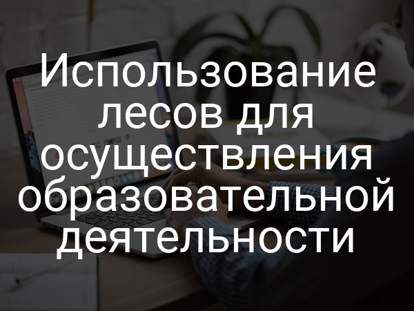 Использование лесов для осуществления образовательной деятельности