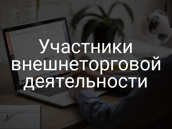Участники внешнеторговой деятельности