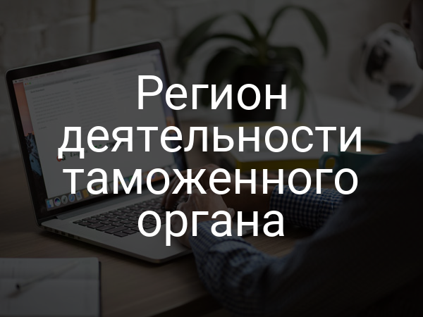 Регион деятельности таможенного органа