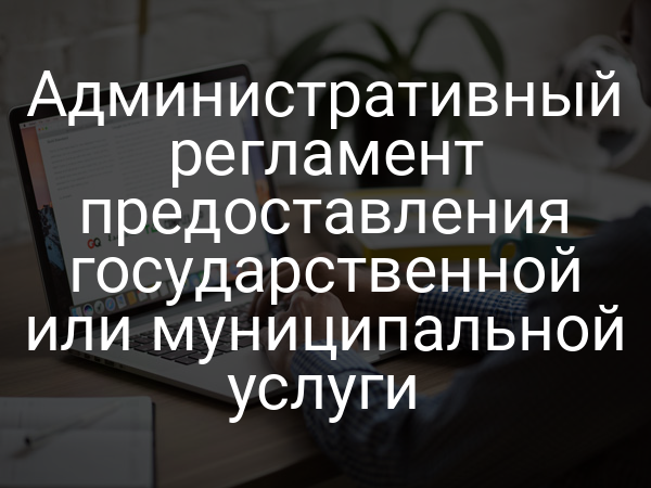 Административный регламент предоставления государственной или муниципальной услуги