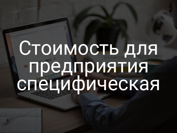 Стоимость для предприятия специфическая