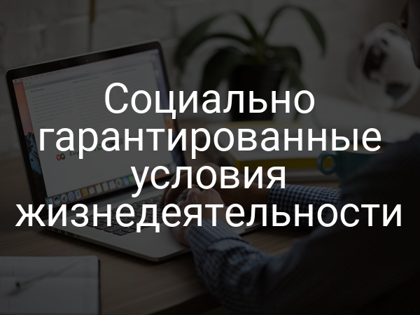 Социально гарантированные условия жизнедеятельности