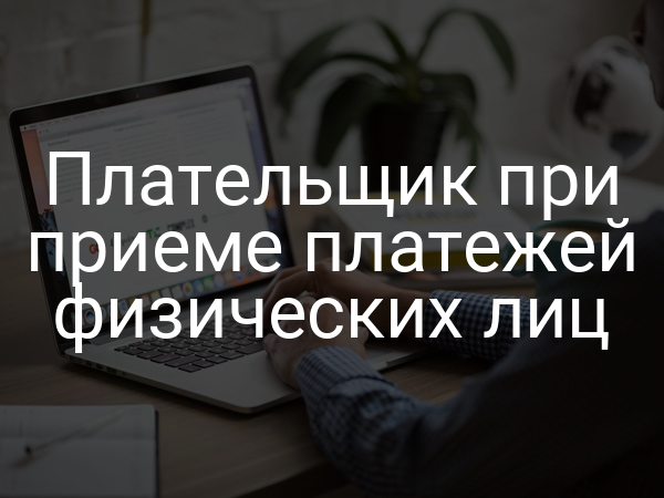 Плательщик при приеме платежей физических лиц