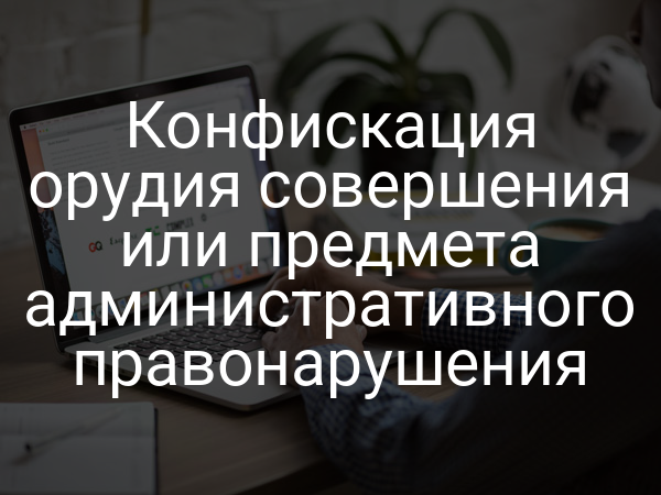 Конфискация орудия совершения или предмета административного правонарушения