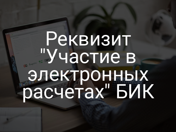 Реквизит "Участие в электронных расчетах" БИК