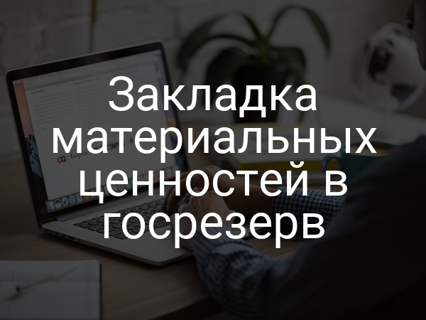 Закладка материальных ценностей в госрезерв