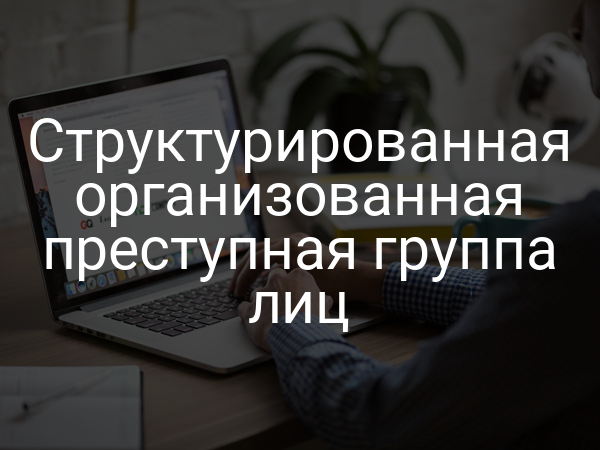 Структурированная организованная преступная группа лиц