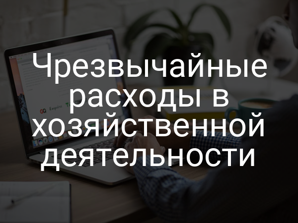 Чрезвычайные расходы в хозяйственной деятельности