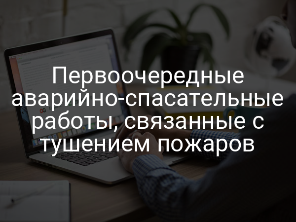 Первоочередные аварийно-спасательные работы, связанные с тушением пожаров