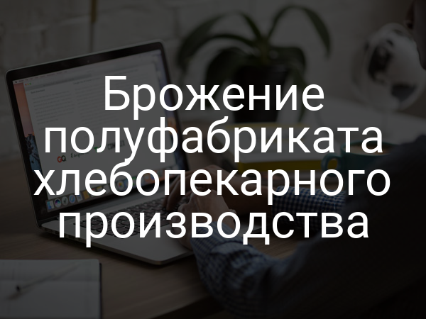 Брожение полуфабриката хлебопекарного производства