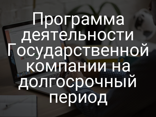 Программа деятельности Государственной компании на долгосрочный период