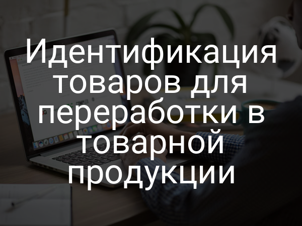 Идентификация товаров для переработки в товарной продукции
