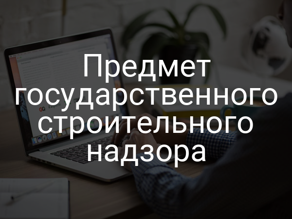 Предмет государственного строительного надзора