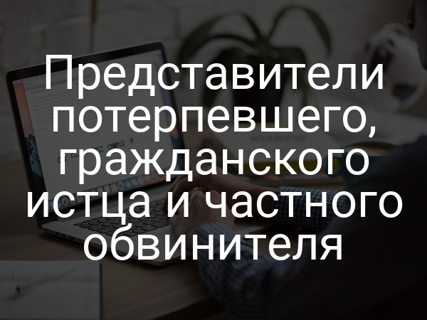 Представители потерпевшего, гражданского истца и частного обвинителя