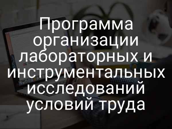 Программа организации лабораторных и инструментальных исследований условий труда