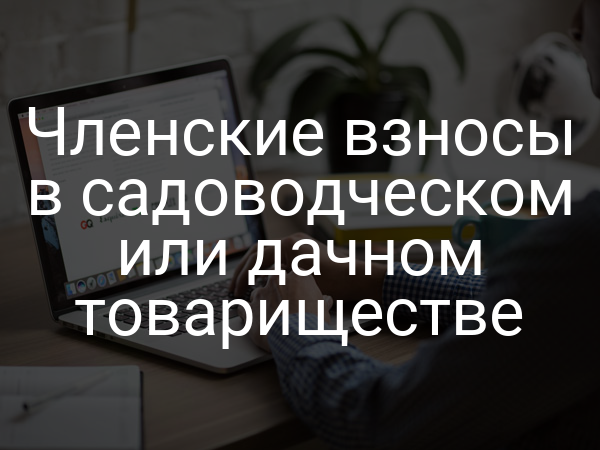Членские взносы в садоводческом или дачном товариществе