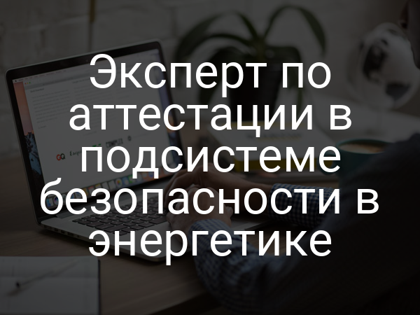 Эксперт по аттестации в подсистеме безопасности в энергетике