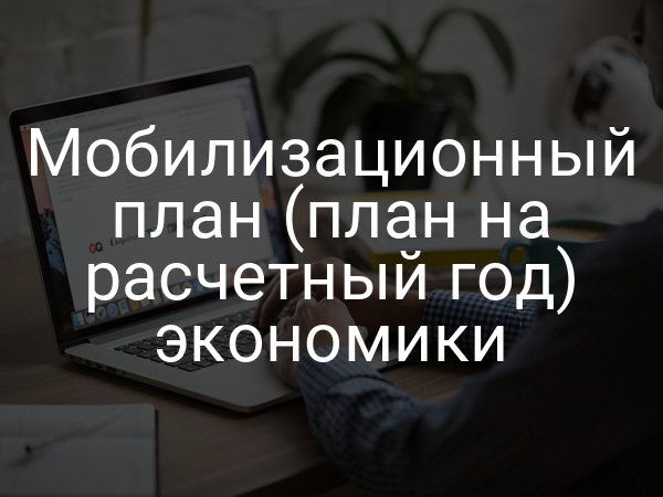 Мобилизационный план (план на расчетный год) экономики