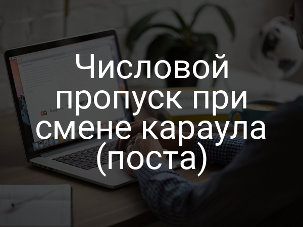 Числовой пропуск при смене караула (поста)
