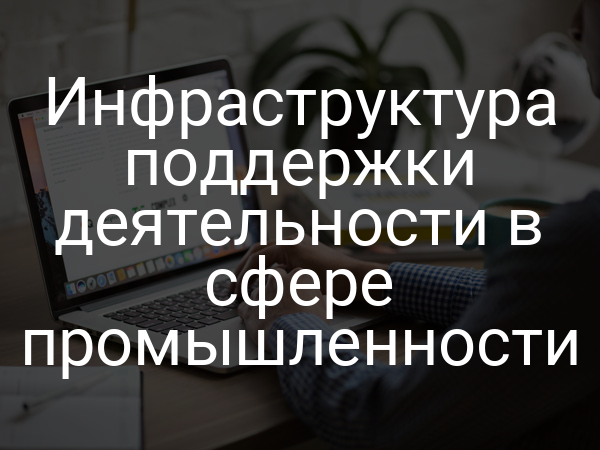 Инфраструктура поддержки деятельности в сфере промышленности