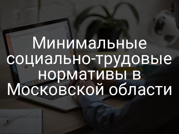 Минимальные социально-трудовые нормативы в Московской области