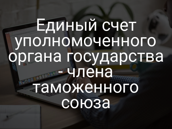 Единый счет уполномоченного органа государства - члена таможенного союза