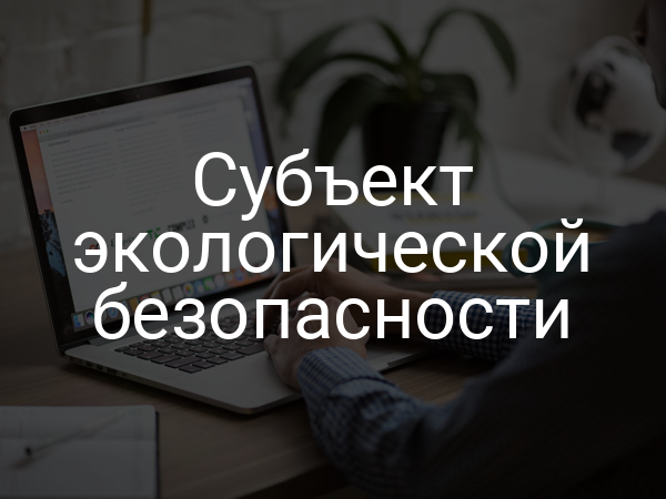 Субъект экологической безопасности