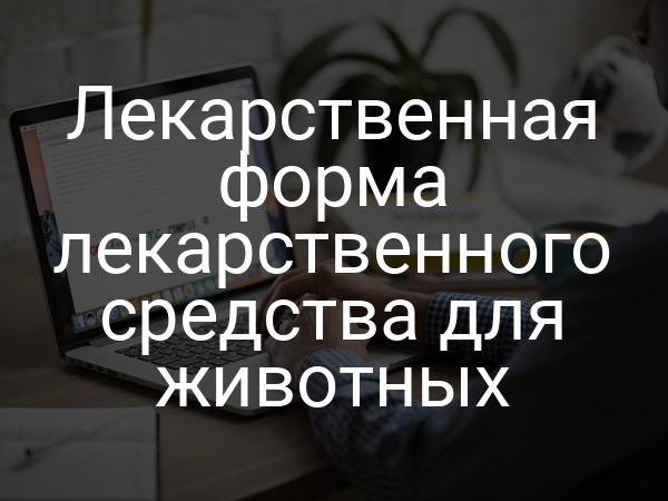 Лекарственная форма лекарственного средства для животных