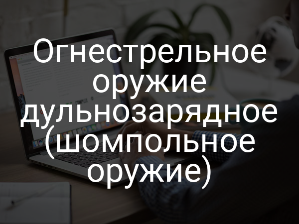 Огнестрельное оружие дульнозарядное (шомпольное оружие)