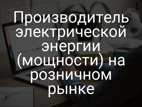 Производитель электрической энергии (мощности) на розничном рынке