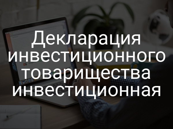 Декларация инвестиционного товарищества инвестиционная