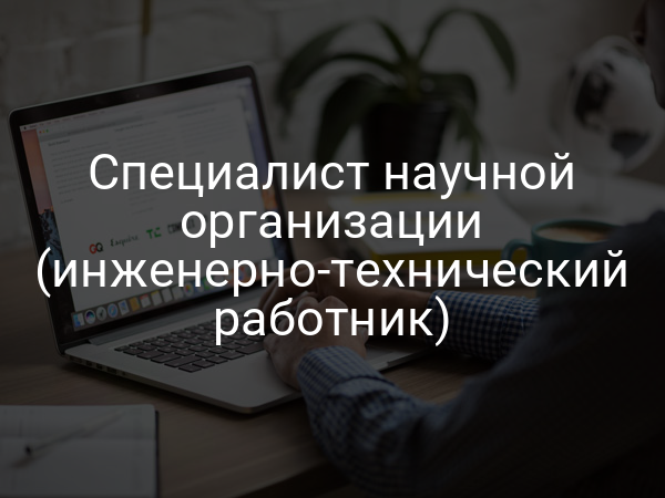 Специалист научной организации (инженерно-технический работник)