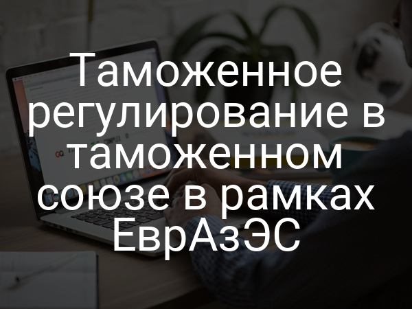 Таможенное регулирование в таможенном союзе в рамках ЕврАзЭС