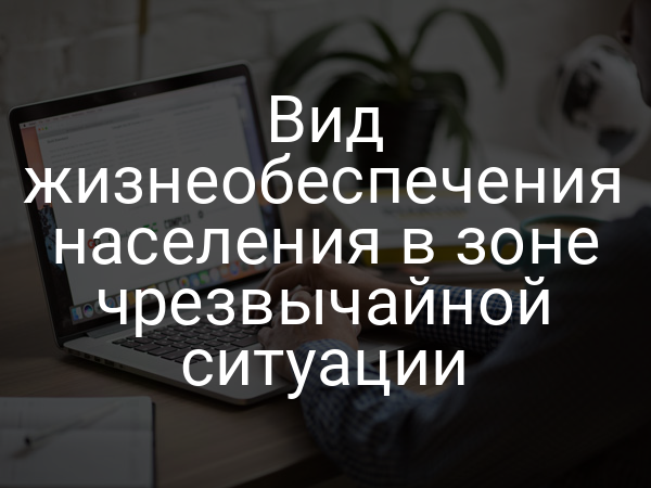 Вид жизнеобеспечения населения в зоне чрезвычайной ситуации