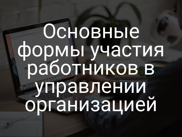 Основные формы участия работников в управлении организацией