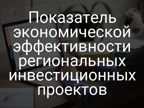 Показатель экономической эффективности региональных инвестиционных проектов
