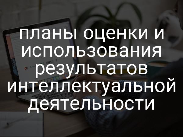 планы оценки и использования результатов интеллектуальной деятельности