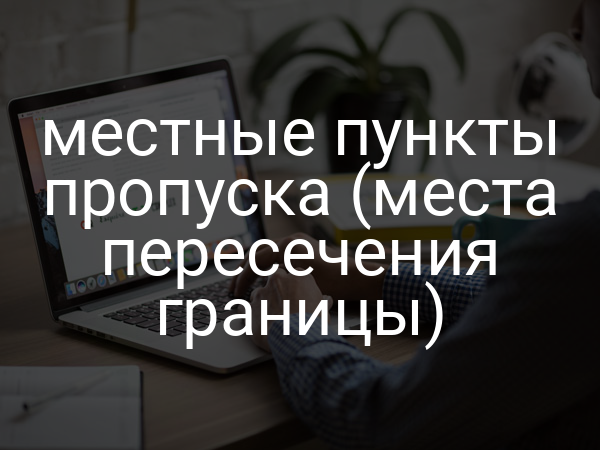 местные пункты пропуска (места пересечения границы)