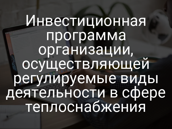 Инвестиционная программа организации, осуществляющей регулируемые виды деятельности в сфере теплоснабжения