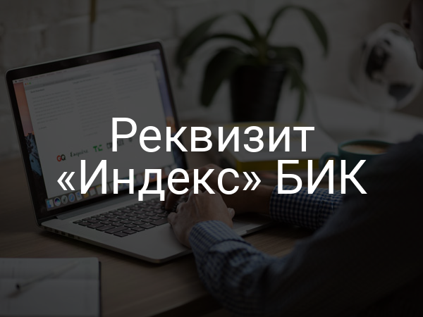 Реквизит «Индекс» БИК