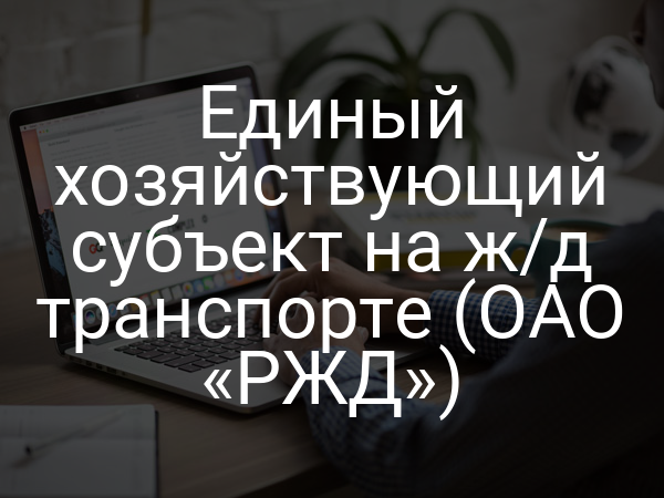 Единый хозяйствующий субъект на ж/д транспорте (ОАО «РЖД»)